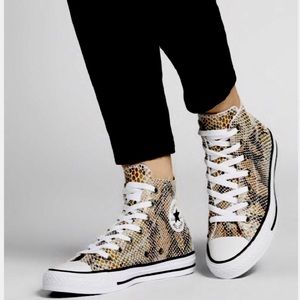 snake print high top converse
